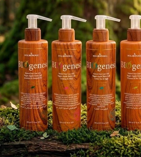 Línea BioGenesi de Kléral con champús naturales de células madre vegetales