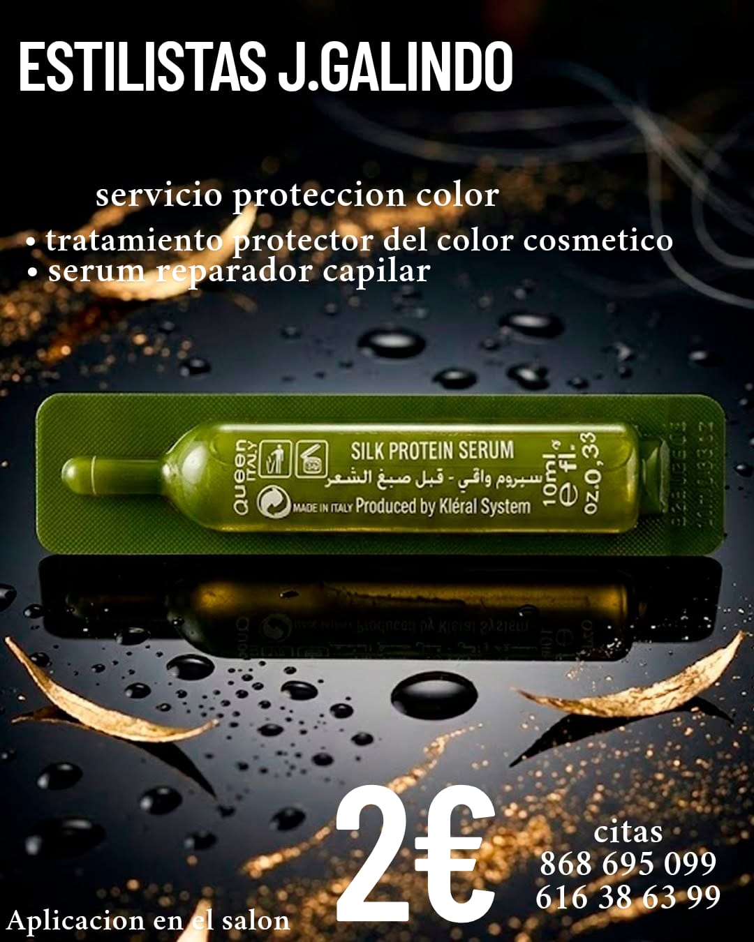 Silk Protein Serum de Kléral, servicio de protección del color en el salón